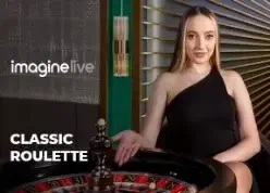 Okładka stołu Azure Roulette z krupierką i kołem ruletki